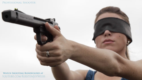 Kirsten Joy Weiss Shooting Blindfolded Pistol